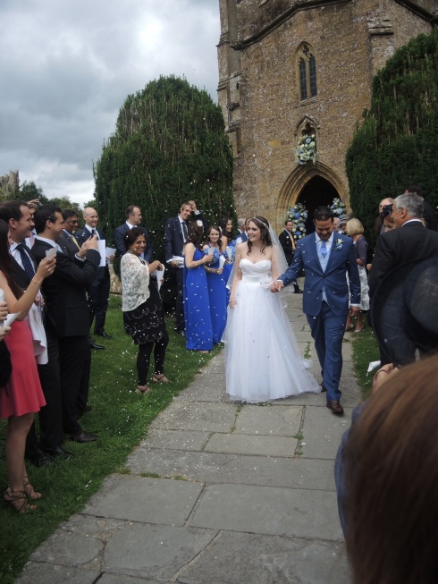 The happy couple at All Saint's Church in Martock